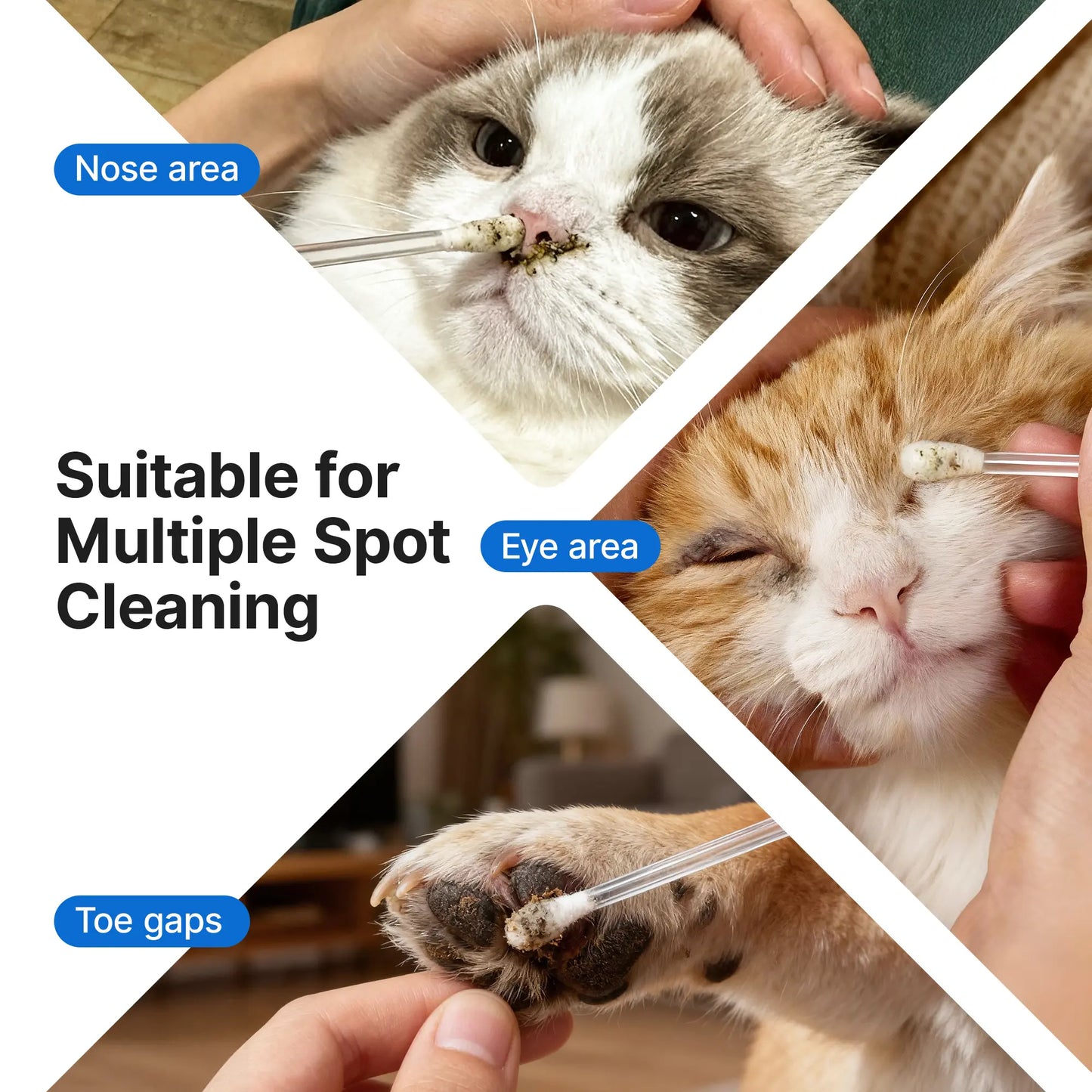 Pawfirst Single-Use Pet Ear Cleaner Swabs (100 Pack) - Break-To-Release Wax Removal & Odor Remover with Aloe, Witch Hazel & Chamomile for Dogs & Cats