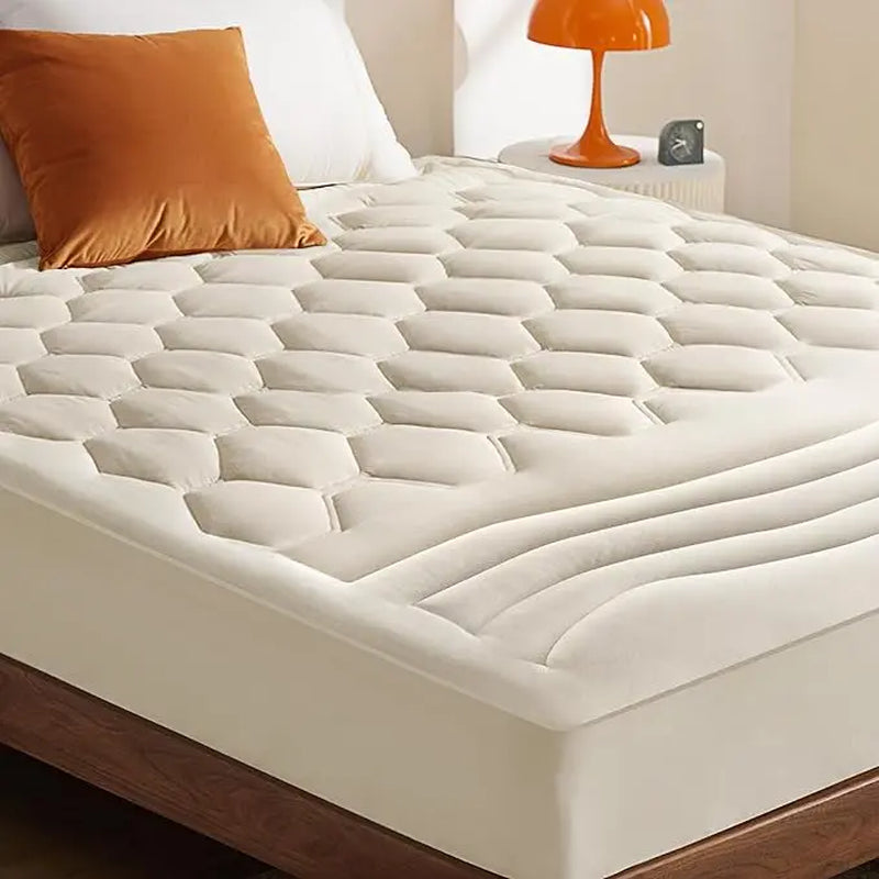 【Deals for You Days】Bedsure Mattress Pad - Quilted Fitted Mattress Topper Protector with 8-21 Inches Deep Pocket, Noiseless Breathable Bed Cover Padded, Machine Washable