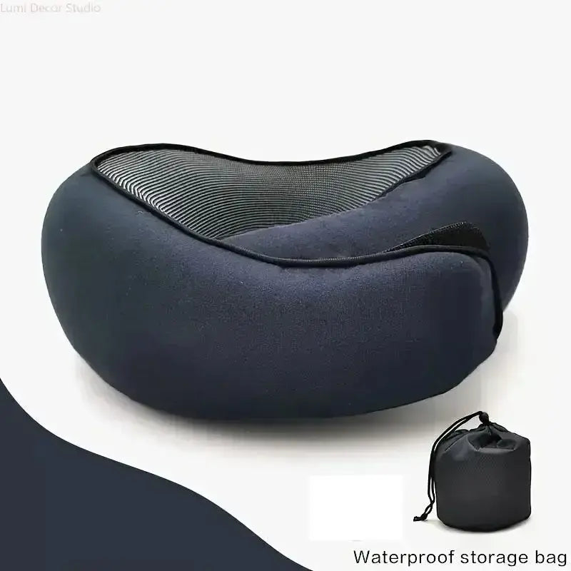 Travel Neck Pillow | Memory Foam U-Shaped Pillow | Washable Cover | Portable for Airplane, Car, and Office