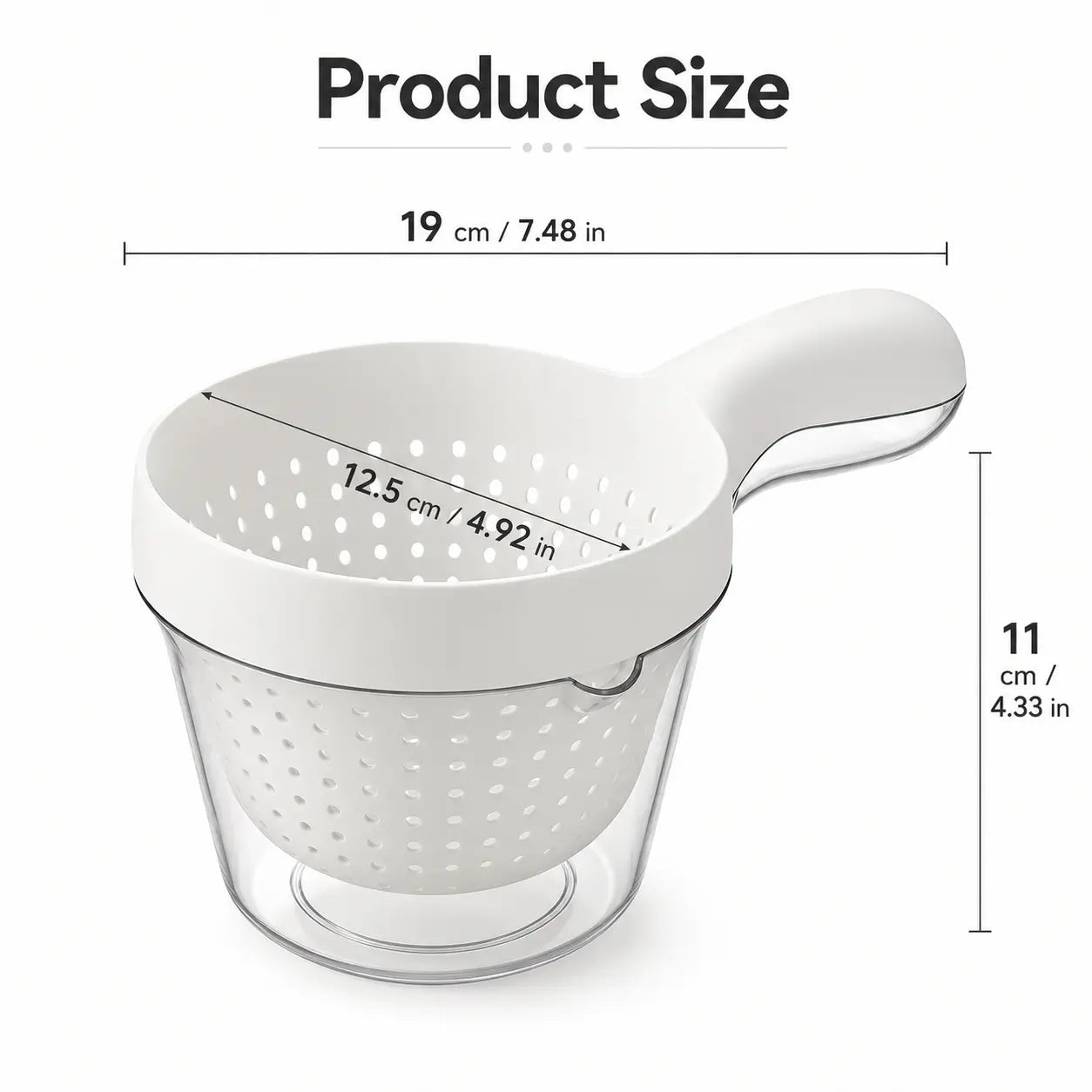 Double-Layer Fruit Drainer Basket with Handle, Macaron Colander Bowl with Transparent Water Container, One-Handed Washing Strainer for Fruits, Vegetables, Berries, Snacks, Kitchen Sink Storage Bowl