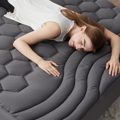 【Deals for You Days】Bedsure Mattress Pad - Quilted Fitted Mattress Topper Protector with 8-21 Inches Deep Pocket, Noiseless Breathable Bed Cover Padded, Machine Washable
