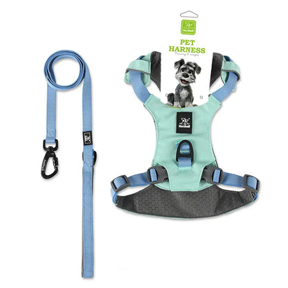 Adjustable Harness & Leash Set for Small/Medium Dogs, Cats,Lightweight Breathable Polyester, Reflective Trim, Durable Tear-Resistant Woven Webbing, Anti-Chafe Design for Daily Walks & Training.Suitable for Cats, Dogs, and All Pets!