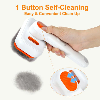 Cat Grooming Brush – Waterproof Steam Deshedding Tool, One-Button Hair Removal Comb for Cats & Dogs, Pet Fur Cleaning & Trimming, Petlovers