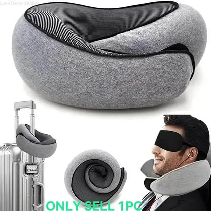 Travel Neck Pillow | Memory Foam U-Shaped Pillow | Washable Cover | Portable for Airplane, Car, and Office