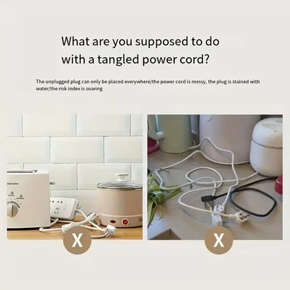 3-Piece Kitchen Appliance Cable Organizer, Cord Organizers - Black and White Plastic Cable Clips, Anti-Slip Countertop Cable Fixers, Suitable for Blenders, Coffee Machines - Cable Storage