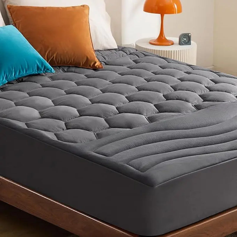 【Deals for You Days】Bedsure Mattress Pad - Quilted Fitted Mattress Topper Protector with 8-21 Inches Deep Pocket, Noiseless Breathable Bed Cover Padded, Machine Washable