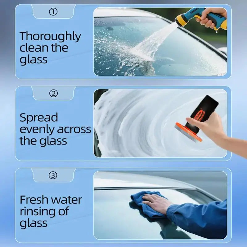 Windshield Oil Film Eraser Wand - All-In-One Prokit with Glass Cleaning Emulsion Formula Andsponge - the Ultimate Streak-Free Solutionto Prep for Rain Repellents Outdoorfun