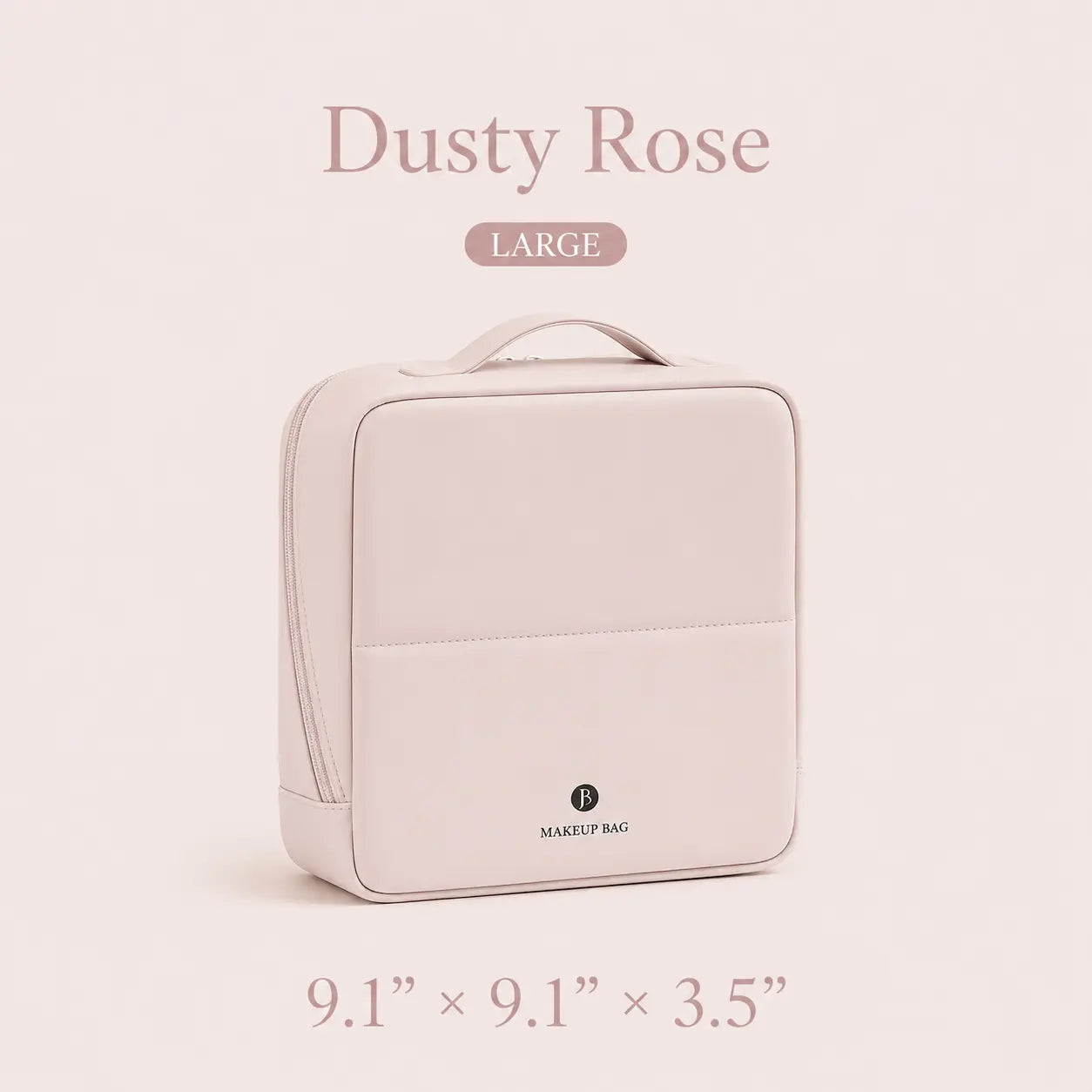 Waterproof Leather Makeup Bag for Travel, Clean Girl Vanity Organizer with Luggage Strap