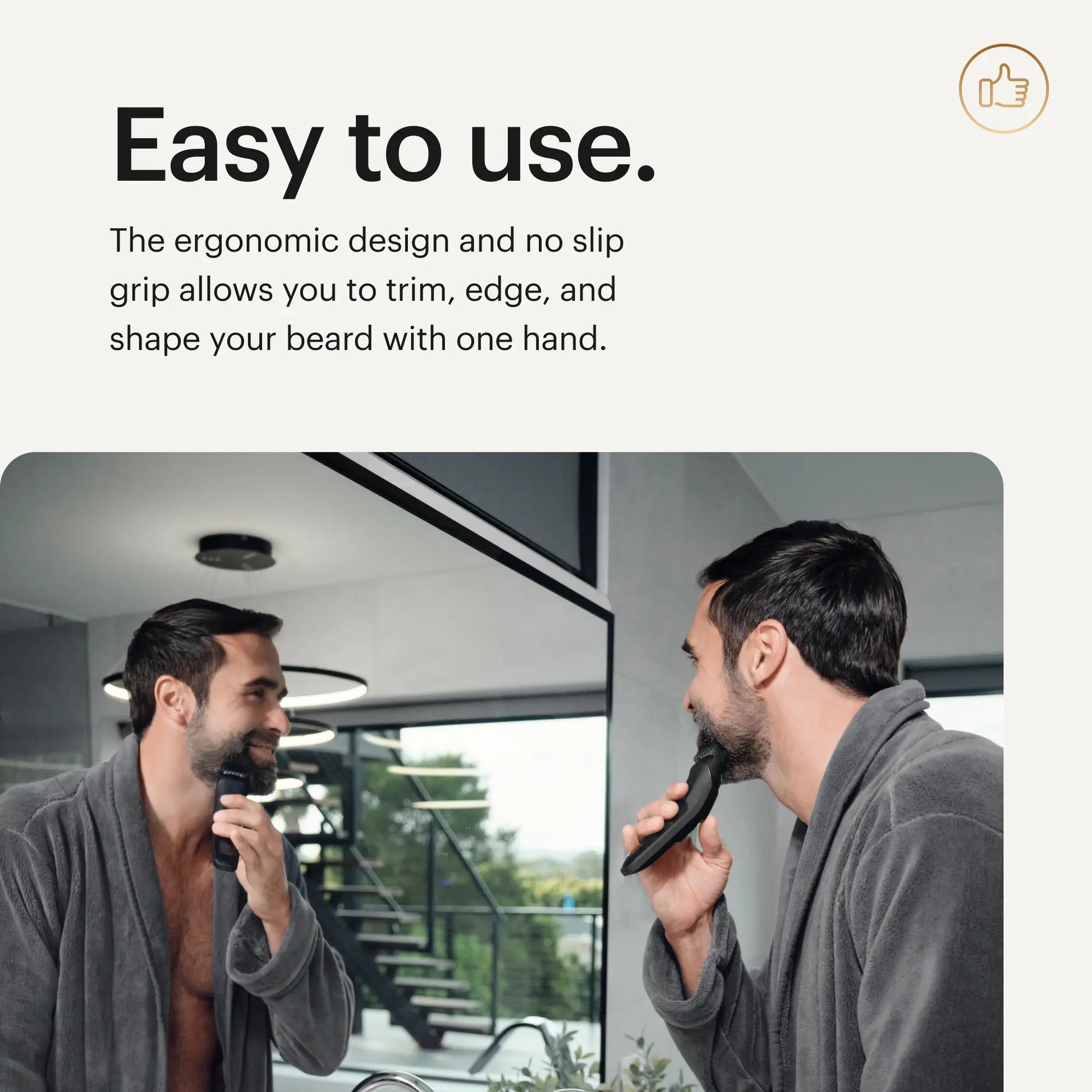 MANSCAPED the Beard Hedger PLUS, Men'S Adjustable Beard & Mustache Trimmer with 14 Length Settings (1–20Mm), Stainless Steel Blade, Waterproof Cordless Grooming, Travel Lock, USB-C Rechargeable