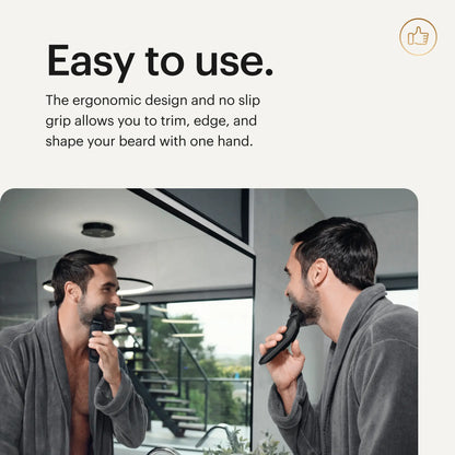 MANSCAPED the Beard Hedger PLUS, Men'S Adjustable Beard & Mustache Trimmer with 14 Length Settings (1–20Mm), Stainless Steel Blade, Waterproof Cordless Grooming, Travel Lock, USB-C Rechargeable