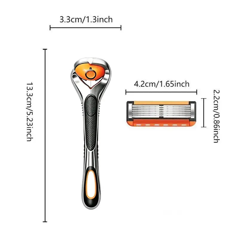6-Layer Razor Kit for Men & Women, Includes 24/48 Sharp Replacement Blades & 1 Handle. Comfortable & Smooth for Daily Shaving, Ideal for Head Shaving and Bikini Trimming.