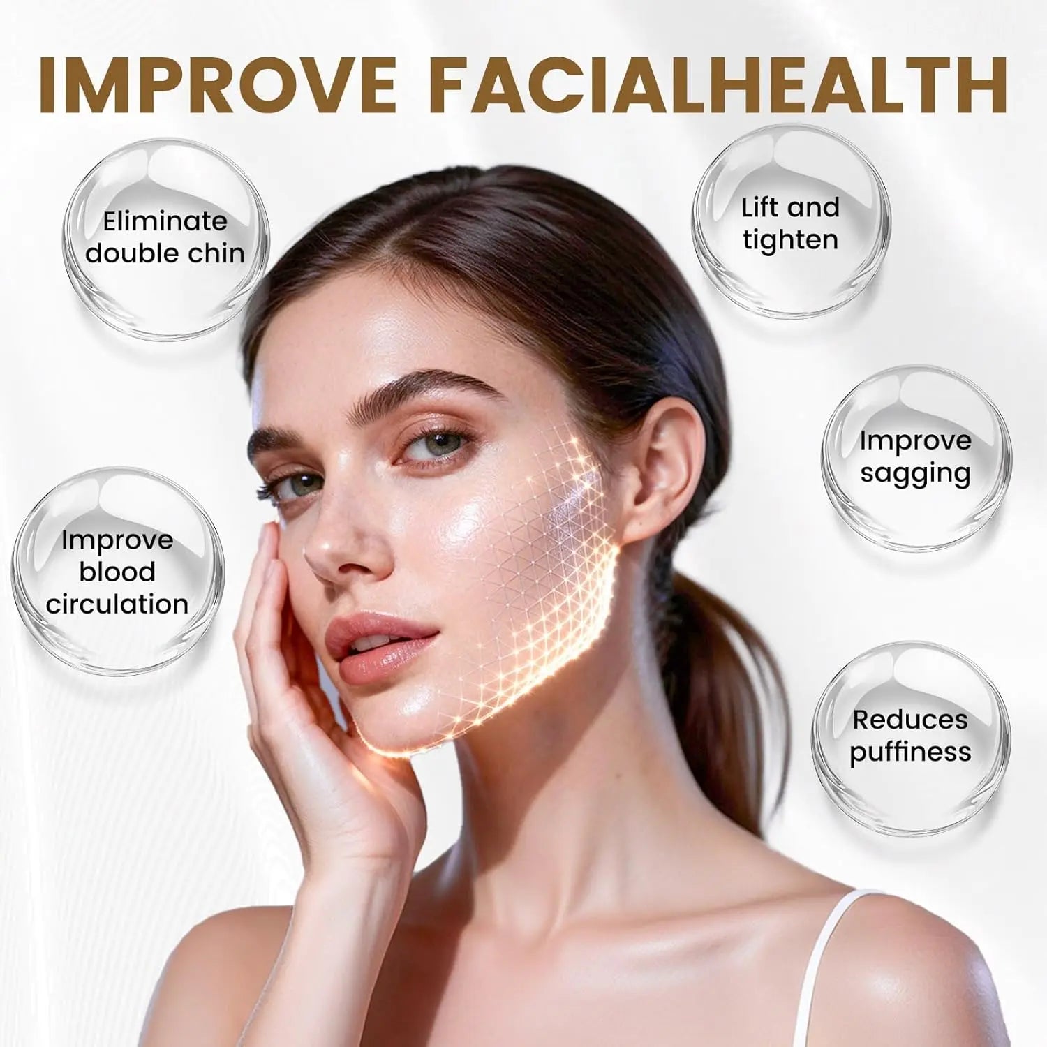 Ergonomic Facial Contour Massager & Face Lifting Device for Gentle Jawline Sculpting and Lymph Drainage - Pore Control Skin Care Tool, Facial Beauty Machine