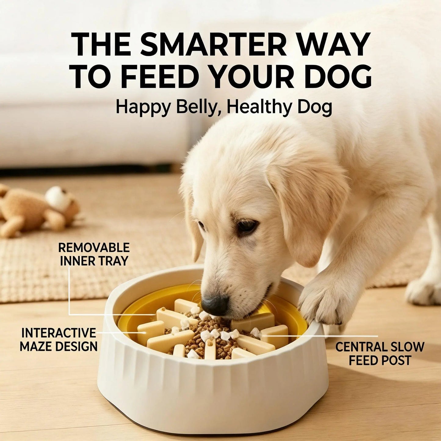 Slow Feeder Dog,Anti-Slip Feeder Slo Anti-Choking Removable Easy Clean Slow Feeder down Eating for Mediumsized Dogs Small Dog Puzzle Toys Pet Bowls