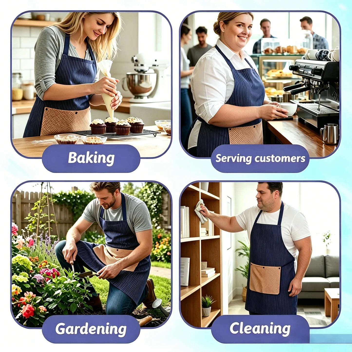 Kitchen Apron with a Detachable Towel, Unisex, Strapless Design for Easy Wearing and Removal, with Storage Pockets, Made of Three-Layer Composite Fabric, a Great Cooking Helper for the Whole Family.