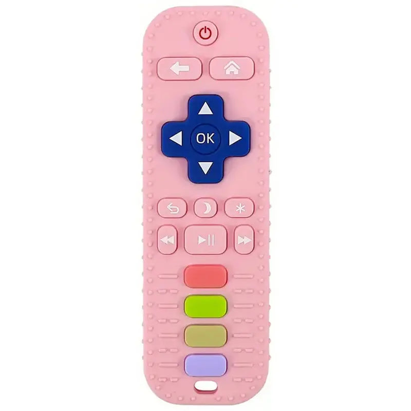 Silicone Remote Control Teether for Babies 3+ Months - Bpa-Free Soft Chew Toy, Montessori Sensory Toy for Teething Relief, Baby Daily Essential