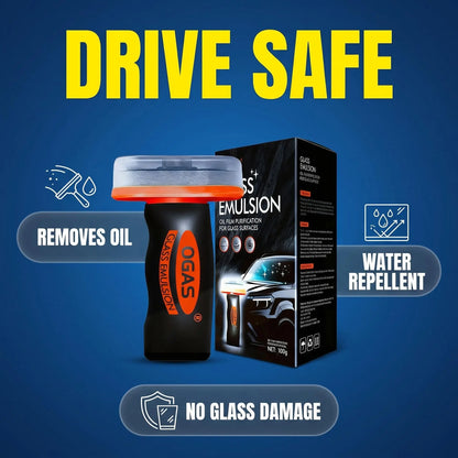 Windshield Oil Film Eraser Wand - All-In-One Prokit with Glass Cleaning Emulsion Formula Andsponge - the Ultimate Streak-Free Solutionto Prep for Rain Repellents Outdoorfun