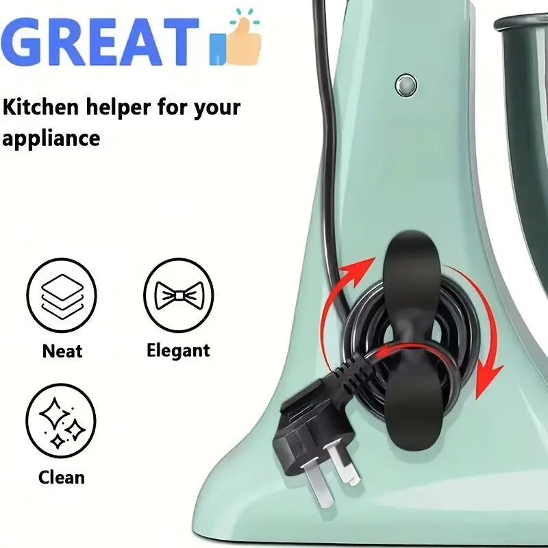 3-Piece Kitchen Appliance Cable Organizer, Cord Organizers - Black and White Plastic Cable Clips, Anti-Slip Countertop Cable Fixers, Suitable for Blenders, Coffee Machines - Cable Storage