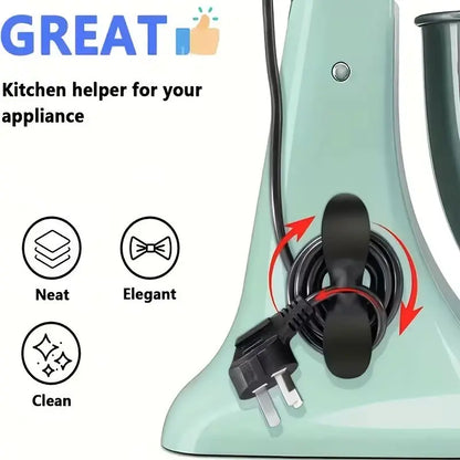 3-Piece Kitchen Appliance Cable Organizer, Cord Organizers - Black and White Plastic Cable Clips, Anti-Slip Countertop Cable Fixers, Suitable for Blenders, Coffee Machines - Cable Storage