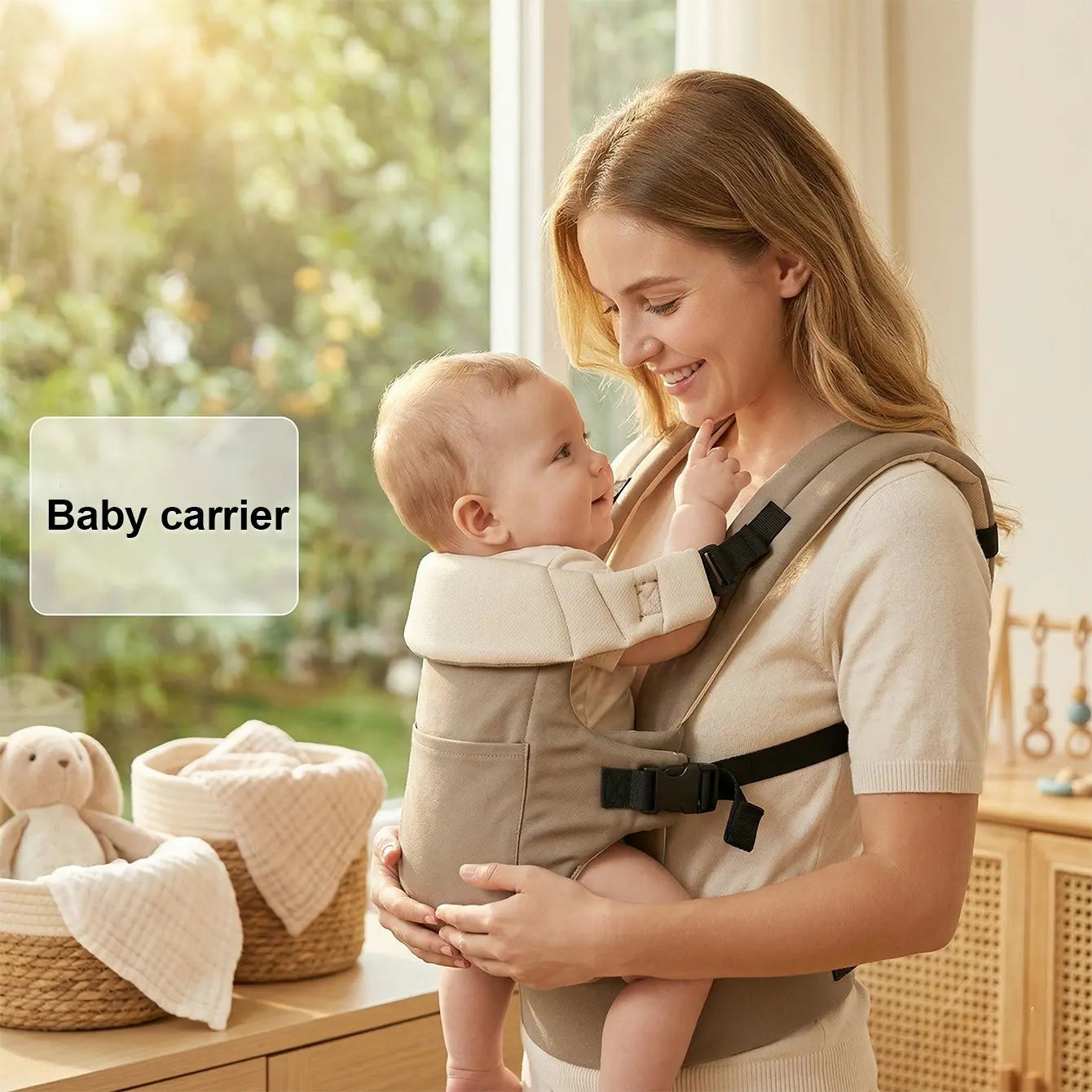 Multifunctional Baby Carrier Front and Back Use, Adjustable Kangaroo Style Backpack for Infants, Hands-Free Baby Sling for Travel, Newborn Sling Carriers