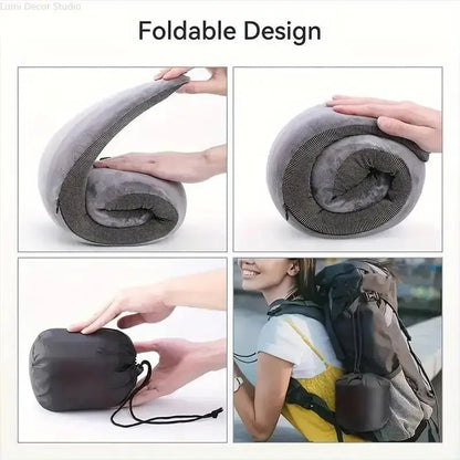 Travel Neck Pillow | Memory Foam U-Shaped Pillow | Washable Cover | Portable for Airplane, Car, and Office