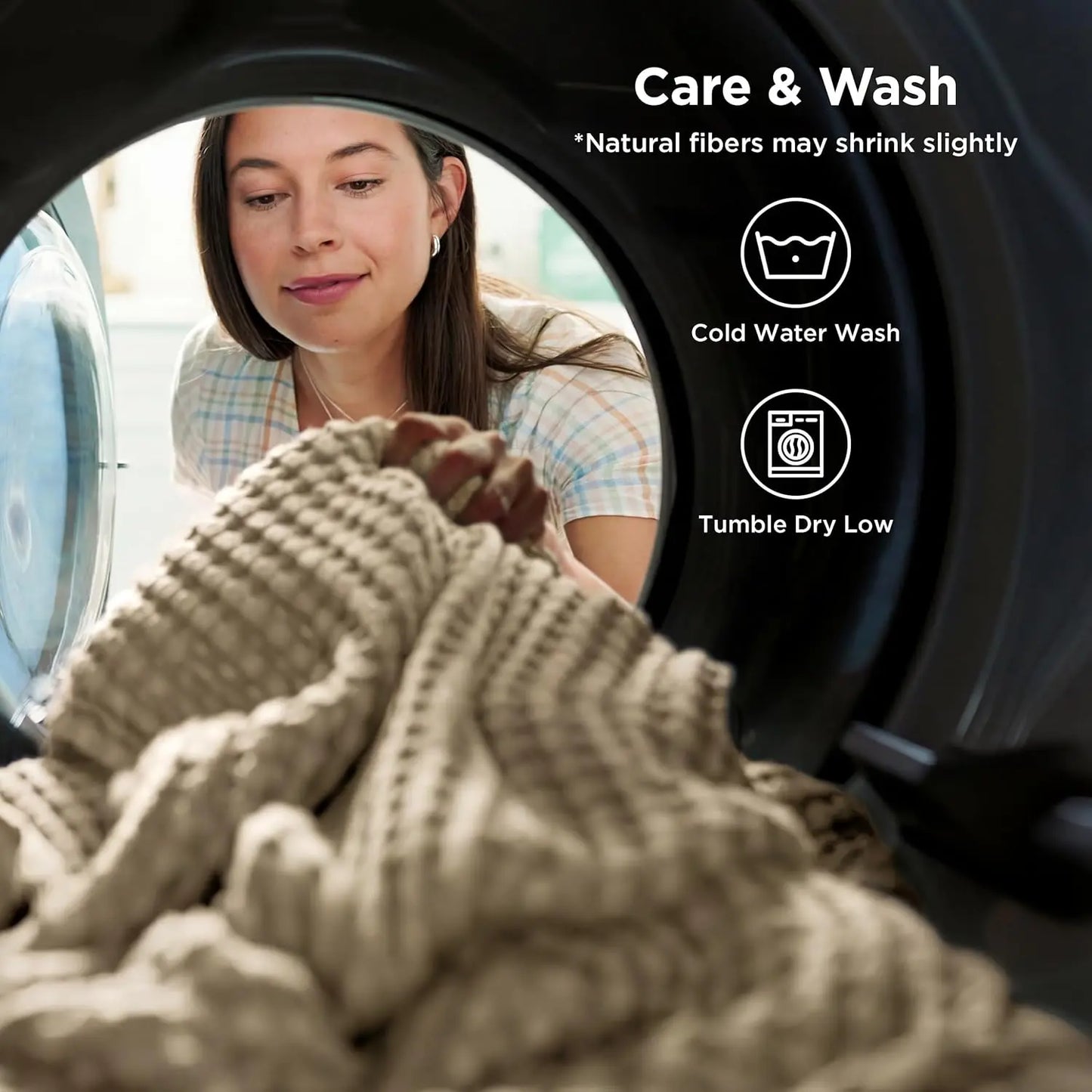Bedsure Cooling Bamboo Waffle Blanket - Lightweight Breathable Cotton Blanket of Rayon Derived from Bamboo for Hot Sleepers, Luxury Throws for Bed, Couch and Sofa