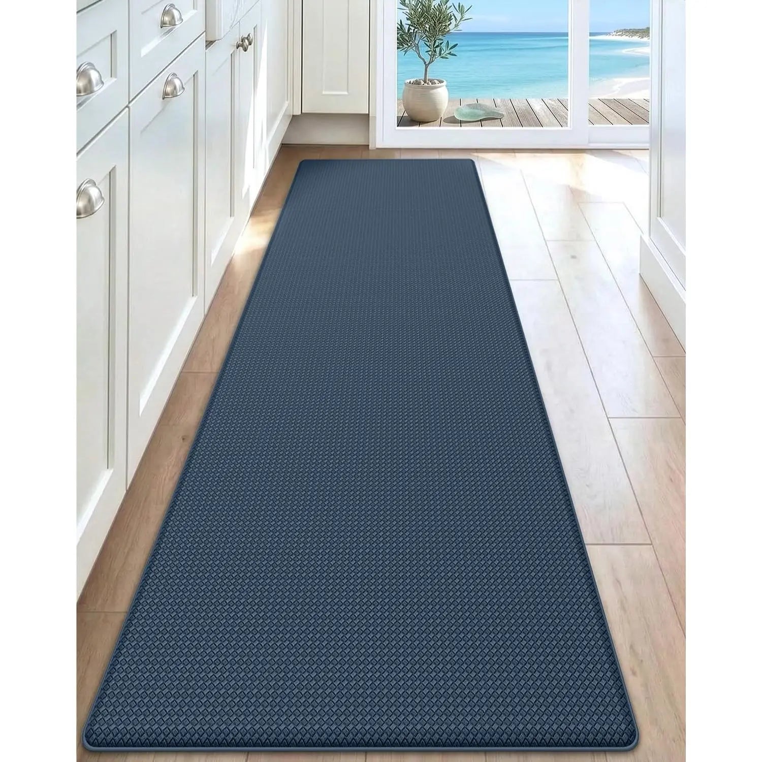 DEXI Kitchen Floor Mats Cushioned anti Fatigue,17X59, Standing Runner Rug Waterproof, Comfort Memory Foam Padded for Front Sink Laundry Soft Thick Rugs Soft Washable Rugs Stain Resistant Rug