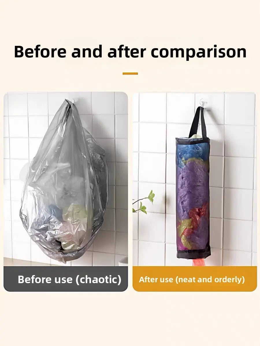 Plastic Bag Storage Organizer for Kitchen – Holds Grocery Bags, Shoe Covers, Trash Bags, Wall Mount with Hooks Included, Mixed Color 3 Pack