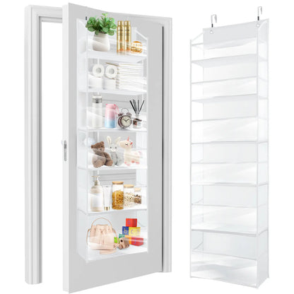 HOMELUX THEORY Heavy Duty over Door Organizer with Multi-Size Pockets & 12 Extra Mesh Side Storage Stable Anti-Tilt Non-Woven Fabric Heavy Weight Capacity