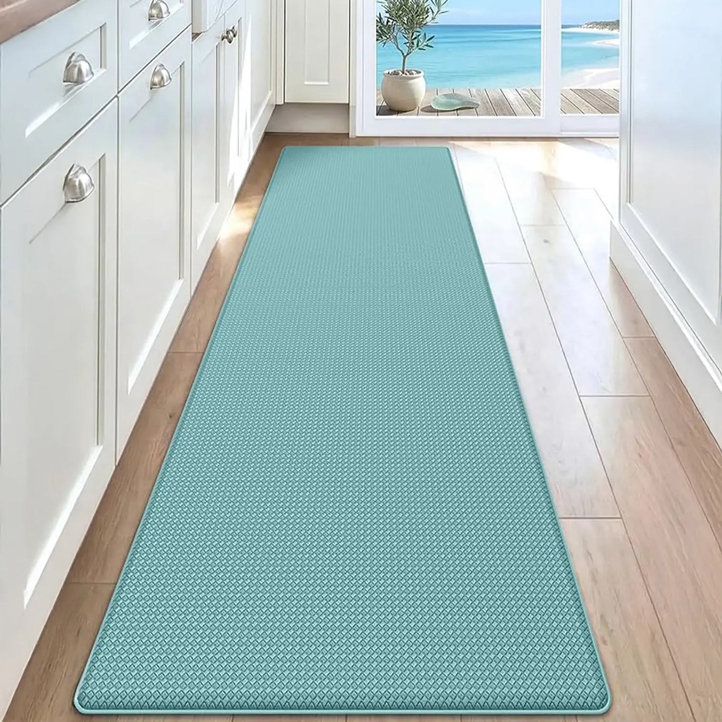 DEXI Kitchen Floor Mats Cushioned anti Fatigue,17X59, Standing Runner Rug Waterproof, Comfort Memory Foam Padded for Front Sink Laundry Soft Thick Rugs Soft Washable Rugs Stain Resistant Rug
