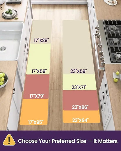 DEXI Kitchen Floor Mats Cushioned anti Fatigue,17X59, Standing Runner Rug Waterproof, Comfort Memory Foam Padded for Front Sink Laundry Soft Thick Rugs Soft Washable Rugs Stain Resistant Rug
