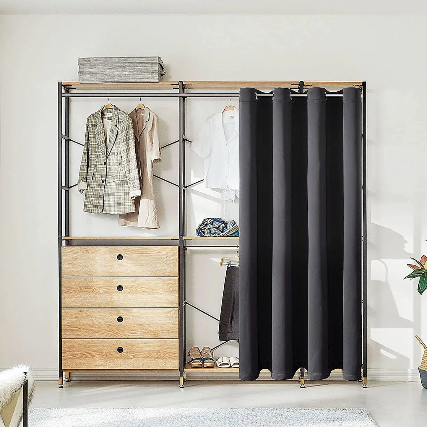 Blackout Door Curtains for Doorway Privacy, Grommet Closet Curtains for Bedroom Closet Door, Thermal Insulated Temporary Doorway Cover Room Divider Drapes (1 Panel, Dark Grey, 39 X 78 Inch) : Home & Kitchen