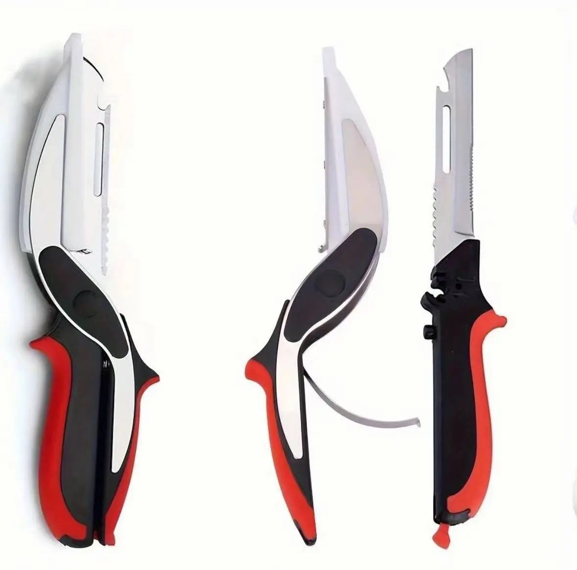 Stainless Steel Blade Kitchen Vegetable Scissors - Food Cutter with Cutting Board, Quick Slicer, Chopper for Meat and Vegetables