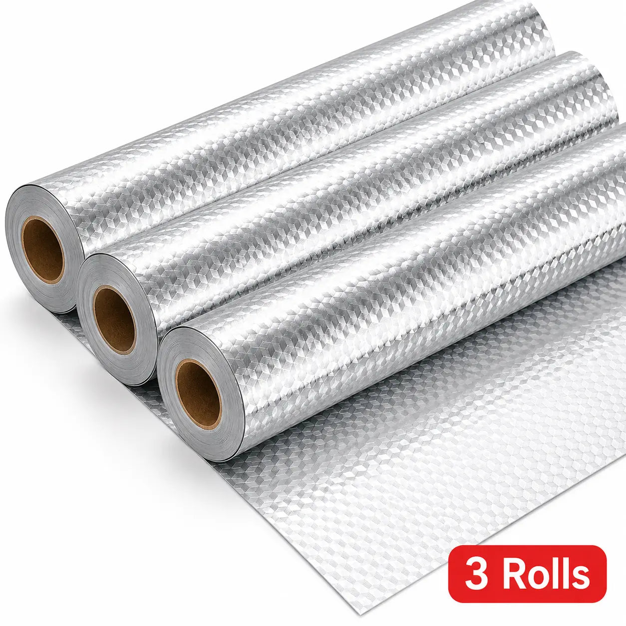 Self-Adhesive Aluminum Foil Kitchen Backsplash Wallpaper, 15.7 X 118 Inch Oil-Proof Waterproof Peel and Stick Countertop Cabinet Drawer Liner, Heat Resistant Easy Clean Silver Contact Paper