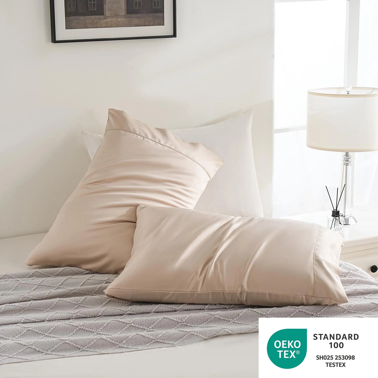 Clearance Silky Cooling Satin Pillowcase Set of 2 King (20×36") – Beauty Sleep Pillow Covers （No Insert) for Hair Care & Skin Care, Anti-Frizz, Soft Luxury Bedding, Self-Care Must Have for Women & Men，Father'S Day Gift