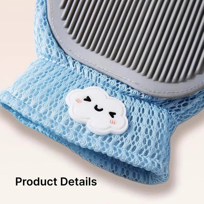 Double-Sided Cat Grooming Glove – Remove Loose Fur While You Pet, Breathable Mesh + Soft Silicone Bristles, Peel & Clean, Available in Avocado Green & Cloud Blue (9.4" X 6.3")