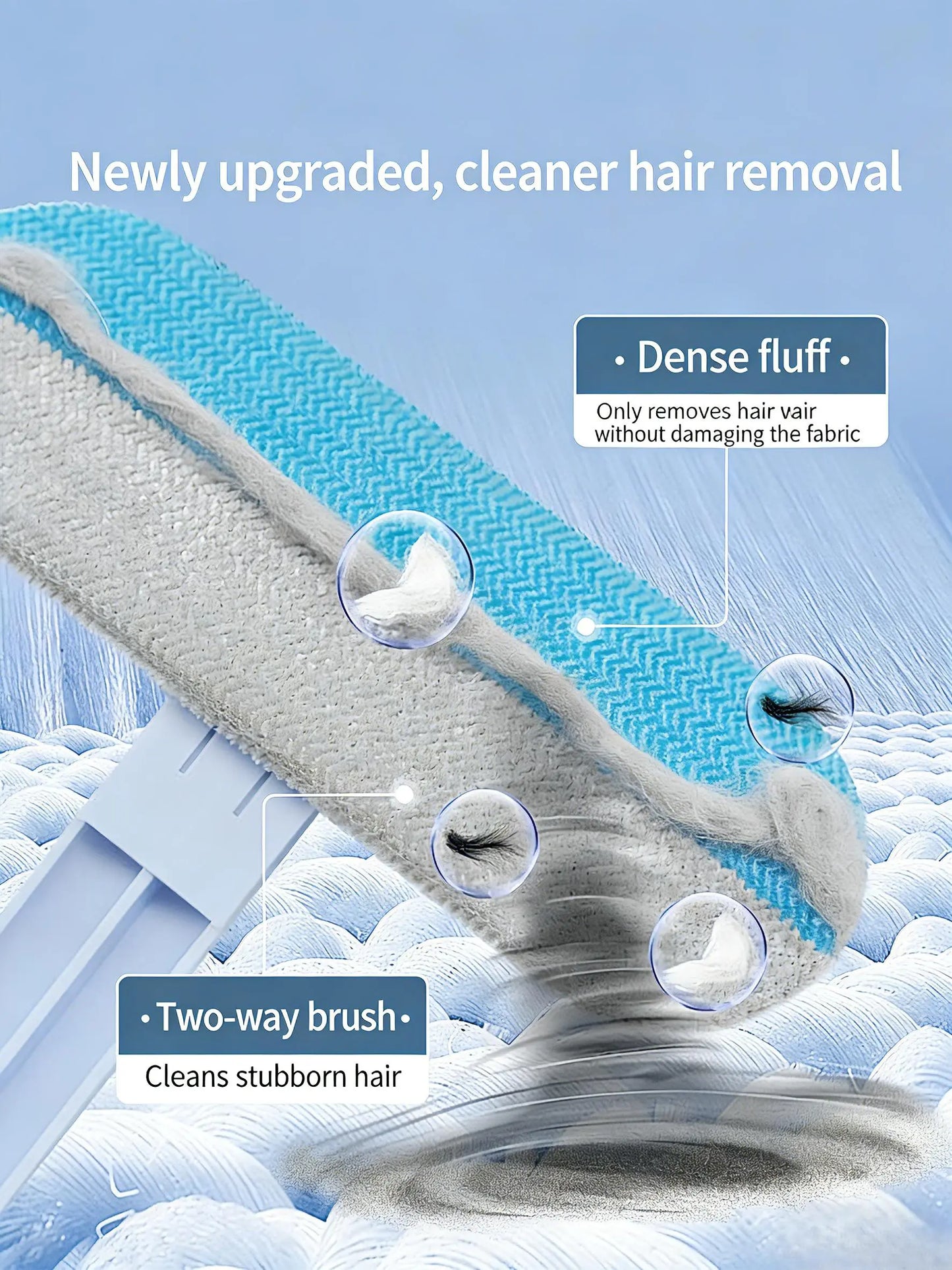 4-In-1 Long Handle Pet Fur Remover Brush & Washable Cleaning Gloves Set, Indoor Pet Hair Removal Lint Cleaner