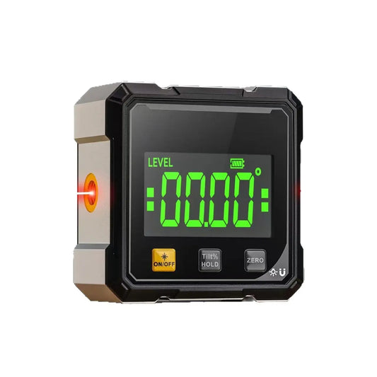 Digital Angle Finder with Electronic Laser Level,Inclinometer- 4-Side Strong Magnetic Angle Gauge, Protractor,Finder Measuring Tool for Woodworking