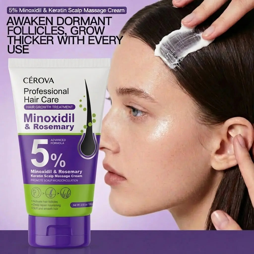 New Release CEROVA 5% Minoxidil &Rosemary Hair Growth Foam for Men & Women anti Hair Loss Treatment with Keto & Ginger Root Extract Gel