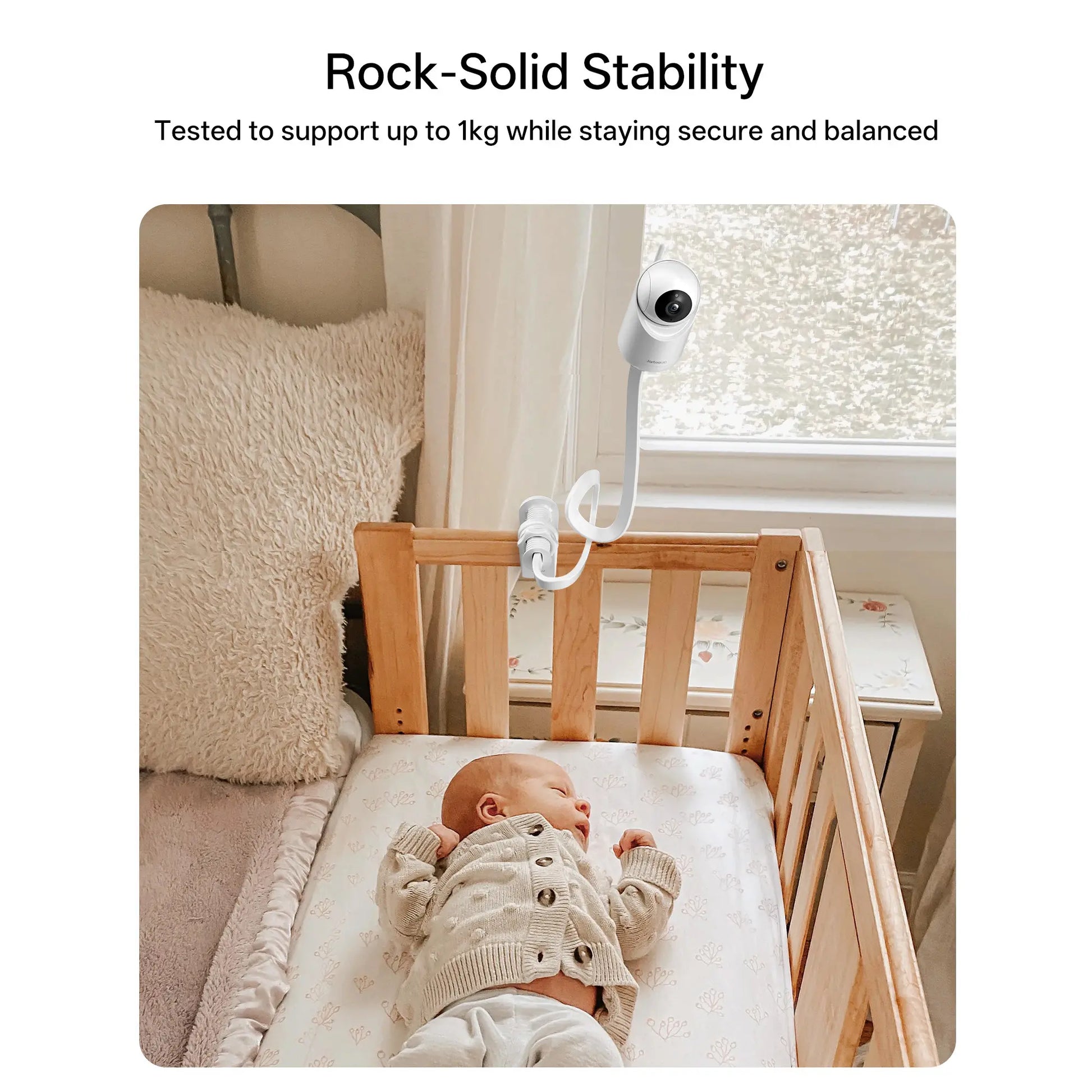 Jartoo Baby Monitor Mount (NOT Include Camera) Compatible with Hellobaby HB65/HB40/HB6550/HB6560/HB66/HB6339/HB6550 Pro,Infant Optics, Momcozy, VAVA, Universal Baby Camera Clip Mount without Tools or Wall Damage