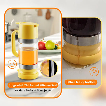10Oz Glass Honey Dispenser with Spout, No-Drip Leak-Free Design, Handle, Easy to Clean & Refill, Maintains Freshness, Kitchen Preserving Container for Maple Syrup Everyday Use