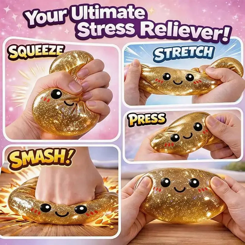 Golden Set 4-Pack Soft Squishy Toys, Mixed Slow & Fast Rebound Silicone Toys, Assorted Styles, Perfect Gifts for Kids' Day, Father'S Day, Teacher'S Day, Birthdays & Parties Summerwins