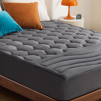 【Deals for You Days】Bedsure Mattress Pad - Quilted Fitted Mattress Topper Protector with 8-21 Inches Deep Pocket, Noiseless Breathable Bed Cover Padded, Machine Washable