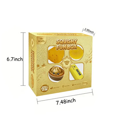 Golden Set 4-Pack Soft Squishy Toys, Mixed Slow & Fast Rebound Silicone Toys, Assorted Styles, Perfect Gifts for Kids' Day, Father'S Day, Teacher'S Day, Birthdays & Parties Summerwins