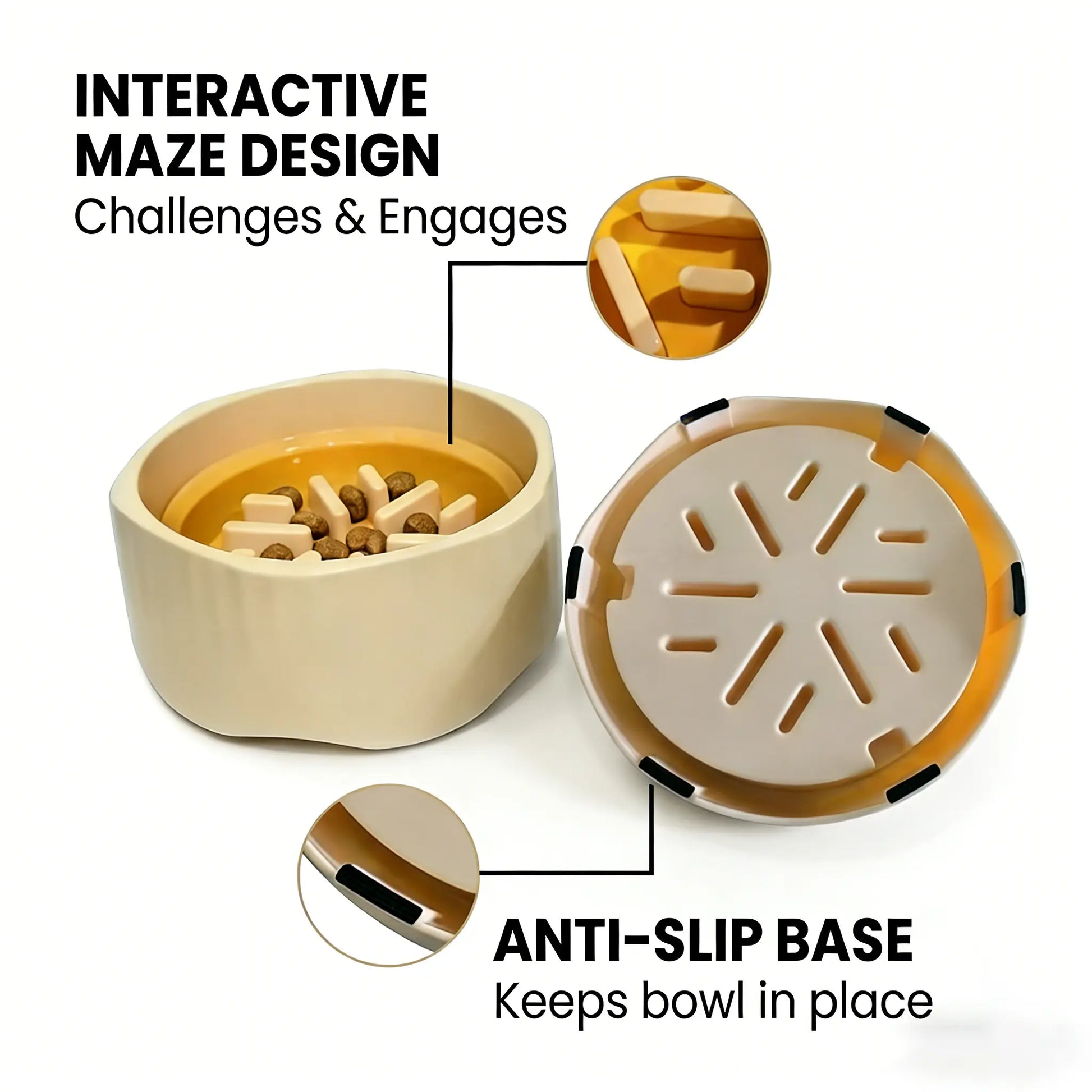 Slow Feeder Dog,Anti-Slip Feeder Slo Anti-Choking Removable Easy Clean Slow Feeder down Eating for Mediumsized Dogs Small Dog Puzzle Toys Pet Bowls