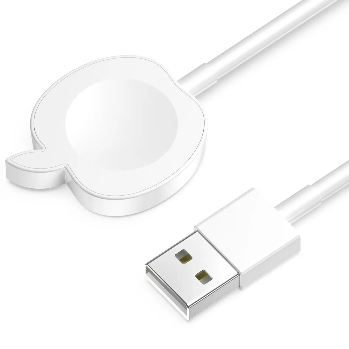 Apple-Shaped Magnetic Fast Charger for Apple Watch - Low-Key Nightstand Essential, Strong Magnetic Snap, 2.5W Stable Charging, Compatible with All Iwatch Series