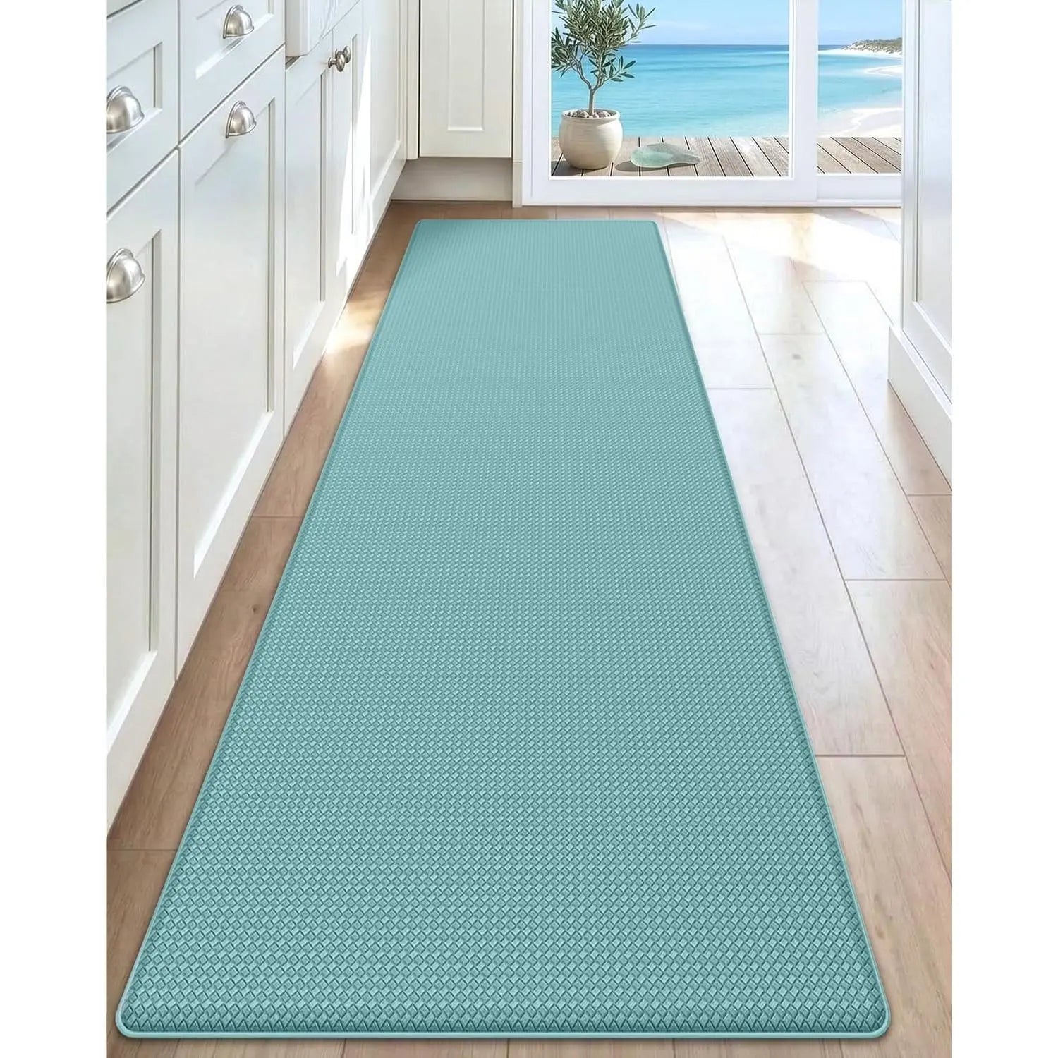 DEXI Kitchen Floor Mats Cushioned anti Fatigue,17X59, Standing Runner Rug Waterproof, Comfort Memory Foam Padded for Front Sink Laundry Soft Thick Rugs Soft Washable Rugs Stain Resistant Rug