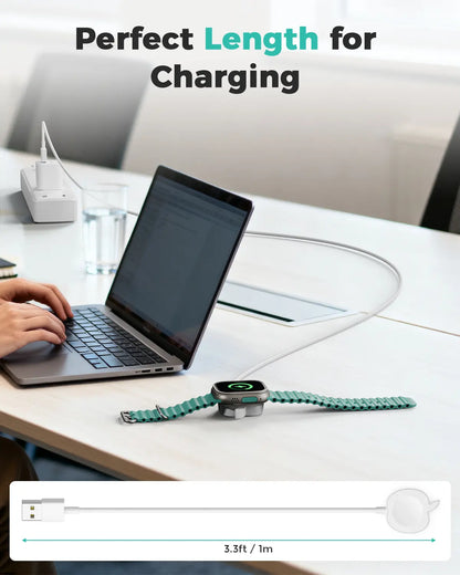 Apple-Shaped Magnetic Fast Charger for Apple Watch - Low-Key Nightstand Essential, Strong Magnetic Snap, 2.5W Stable Charging, Compatible with All Iwatch Series