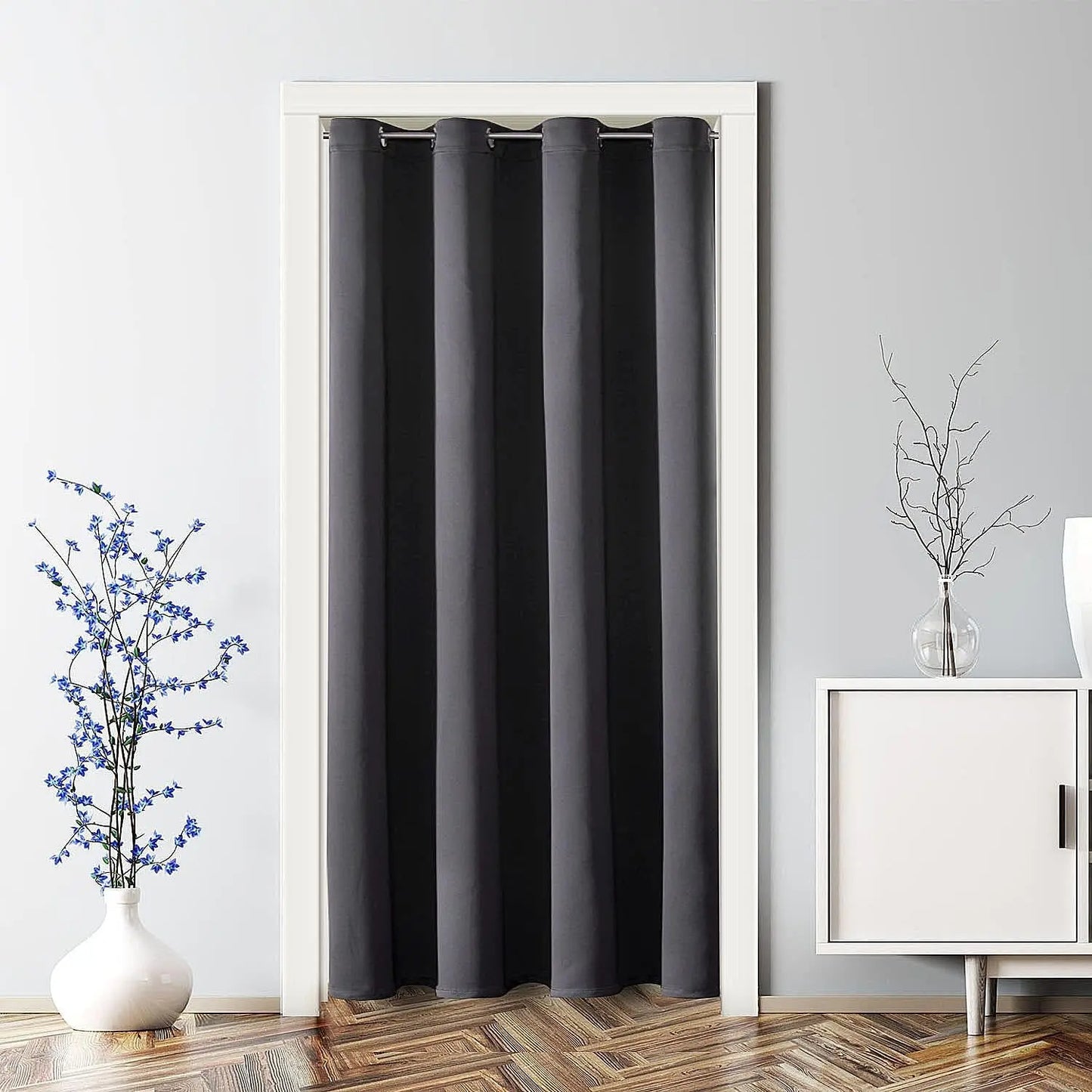 Blackout Door Curtains for Doorway Privacy, Grommet Closet Curtains for Bedroom Closet Door, Thermal Insulated Temporary Doorway Cover Room Divider Drapes (1 Panel, Dark Grey, 39 X 78 Inch) : Home & Kitchen