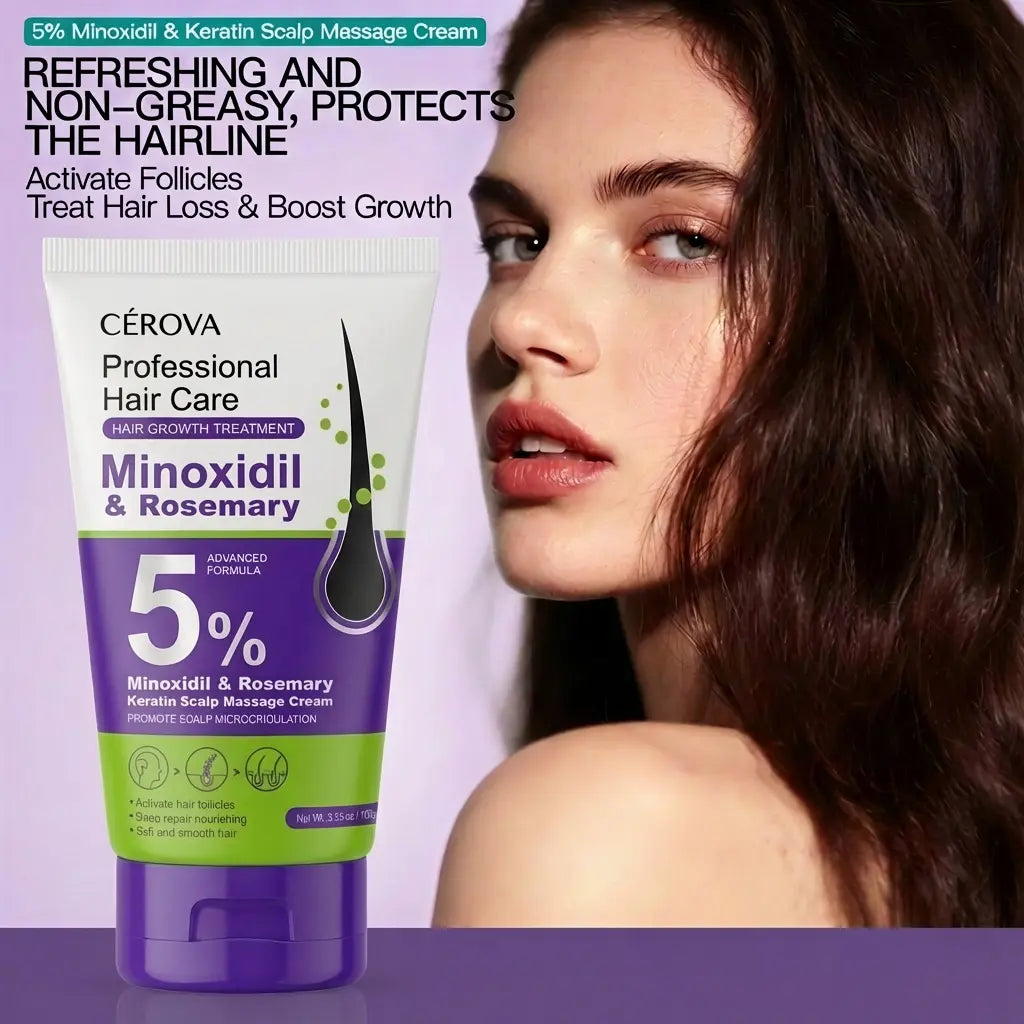 New Release CEROVA 5% Minoxidil &Rosemary Hair Growth Foam for Men & Women anti Hair Loss Treatment with Keto & Ginger Root Extract Gel