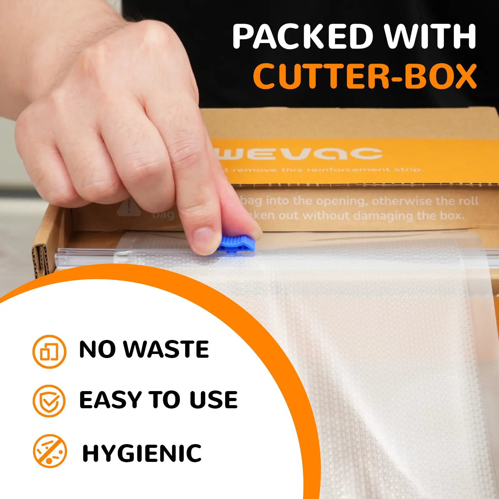 Wevac Food Vacuum Bag Roll with Cutter Box – 3 Mil